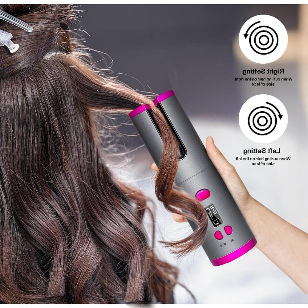 Rosavie Cordless Automatic Hair Curler – Wireless Rotating Curling Iron (USB Rechargeable)