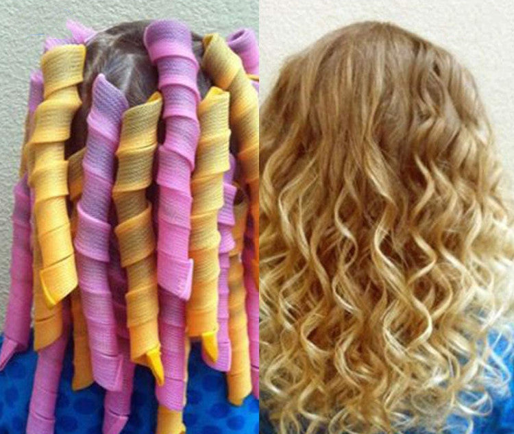 Rosavie 18-Piece Heatless Curling Rods Set – 55cm Long Hair Curlers (No-Heat Styling)