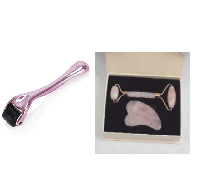 Buy Luxury Jade Roller & Gua Sha Facial Massage Set – Pink / Green / Gift Box Options A set Git Box | Beauty Device / Skincare Device – Best Online by Rosavie