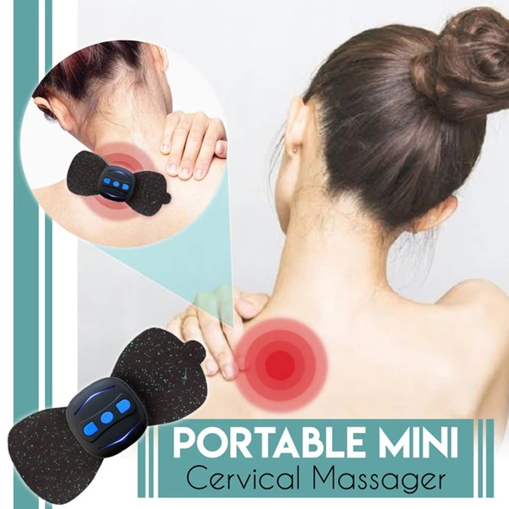 Rosavie Portable Mini Neck Massager – USB Rechargeable Cervical Pain Relief Stickers