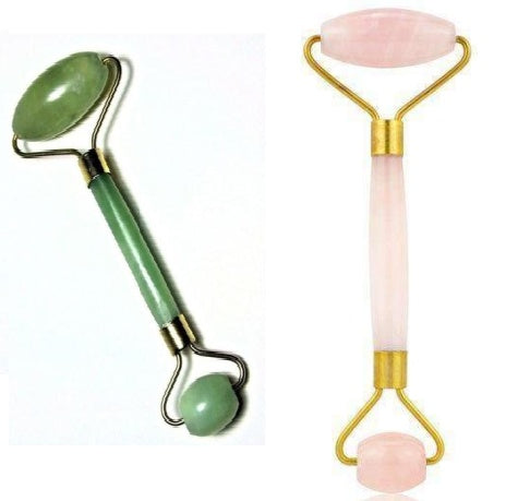 Buy Luxury Jade Roller & Gua Sha Facial Massage Set – Pink / Green / Gift Box Options Green and pink C | Beauty Device / Skincare Device – Best Online by Rosavie