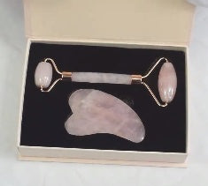 Buy Luxury Jade Roller & Gua Sha Facial Massage Set – Pink / Green / Gift Box Options Gift Box Set | Beauty Device / Skincare Device – Best Online by Rosavie