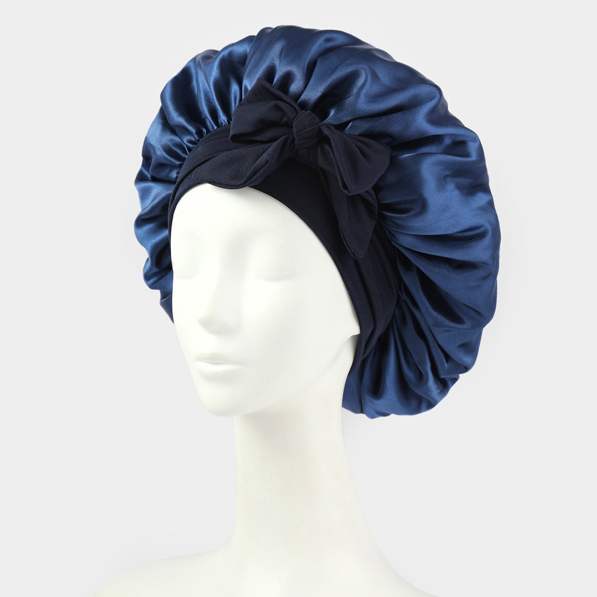 Buy Luxury Satin & Silk Bonnets with Matching Pillowcases – Hair Care & Beauty Sleep Essentials Navy blue | Beauty Device / Skincare Device – Best Online by Rosavie