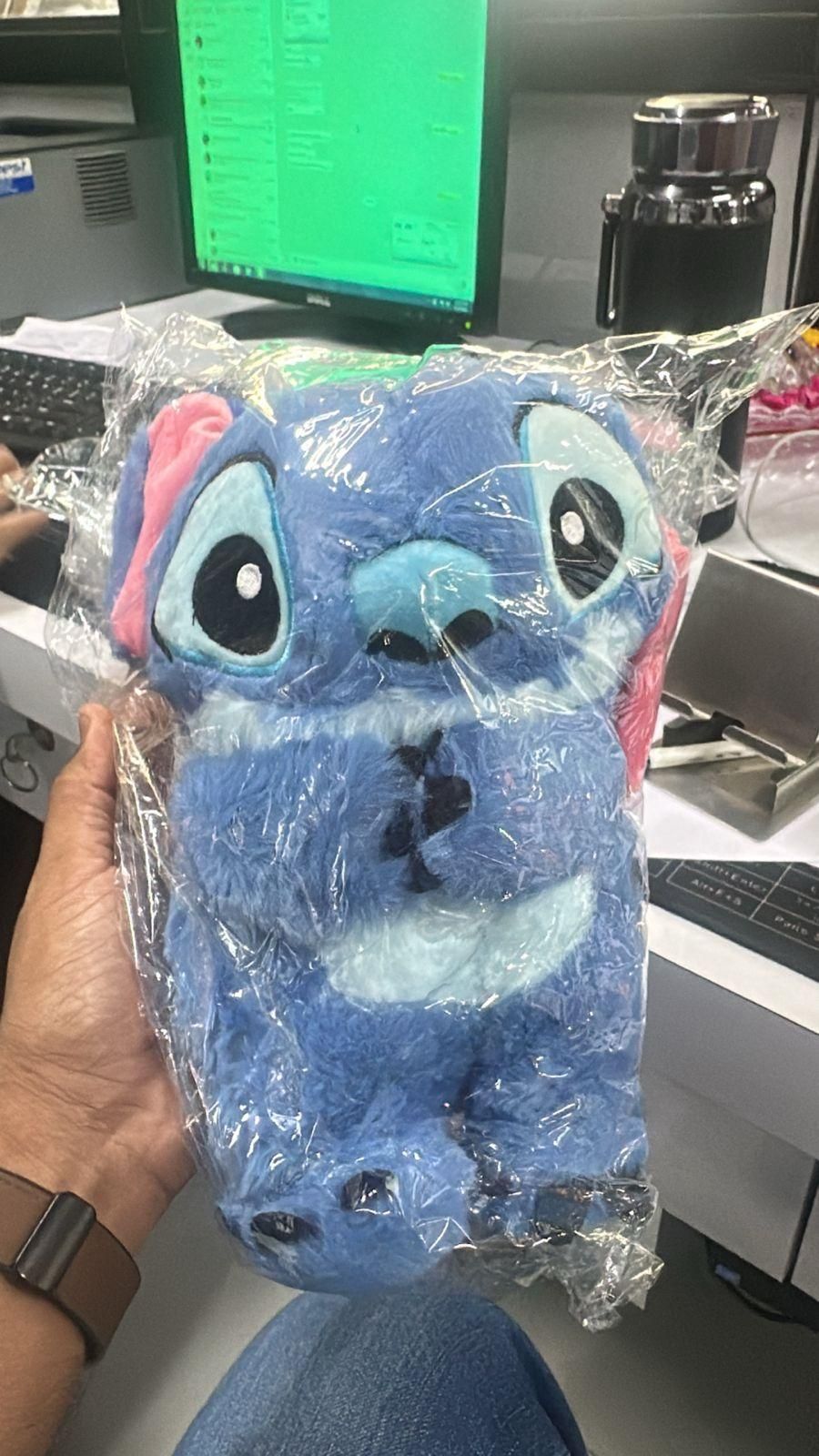 Breathing Stitch Soft Toy with Music & Light – 30cm Blue Plush Teddy for Kids & Babies