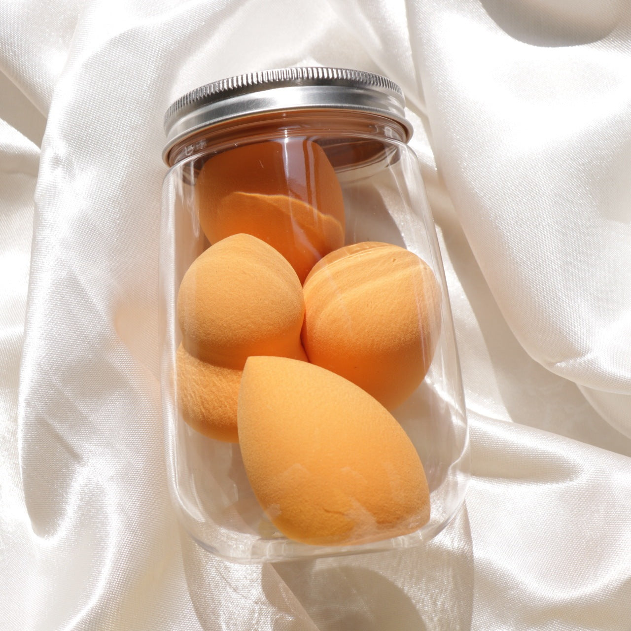 Rosavie Canned Powder Puff Beauty Sponge Set – Soft Makeup Blender Egg Box Orange