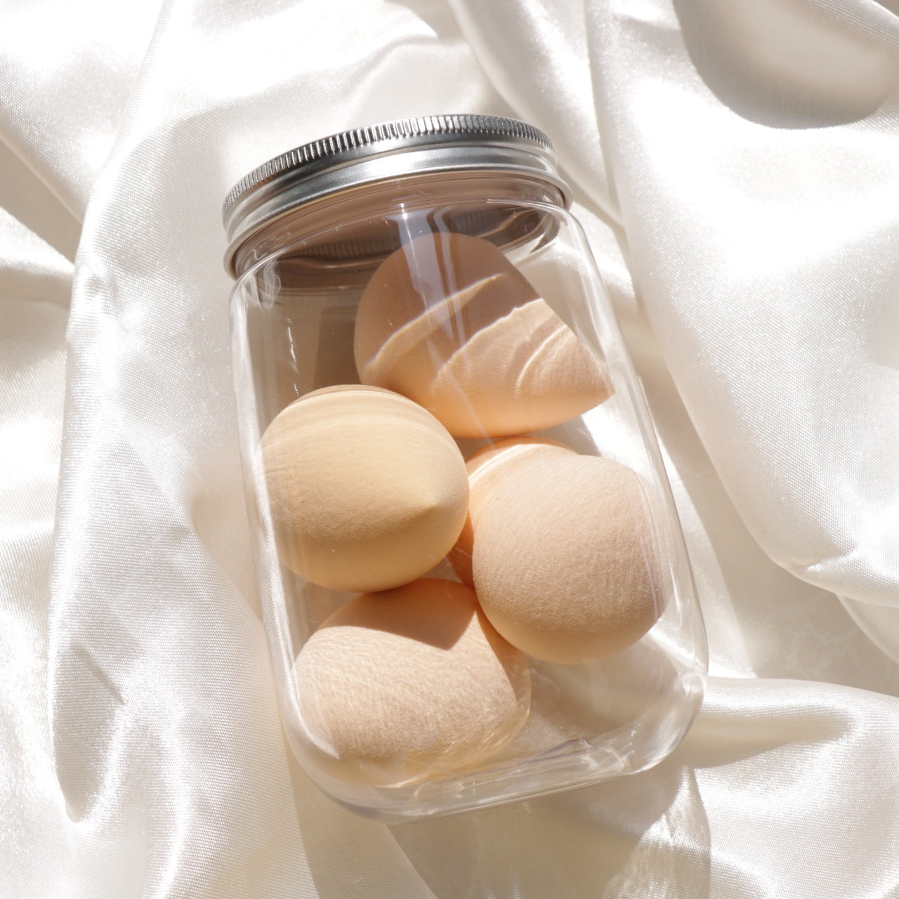 Rosavie Canned Powder Puff Beauty Sponge Set – Soft Makeup Blender Egg Box Skin tone