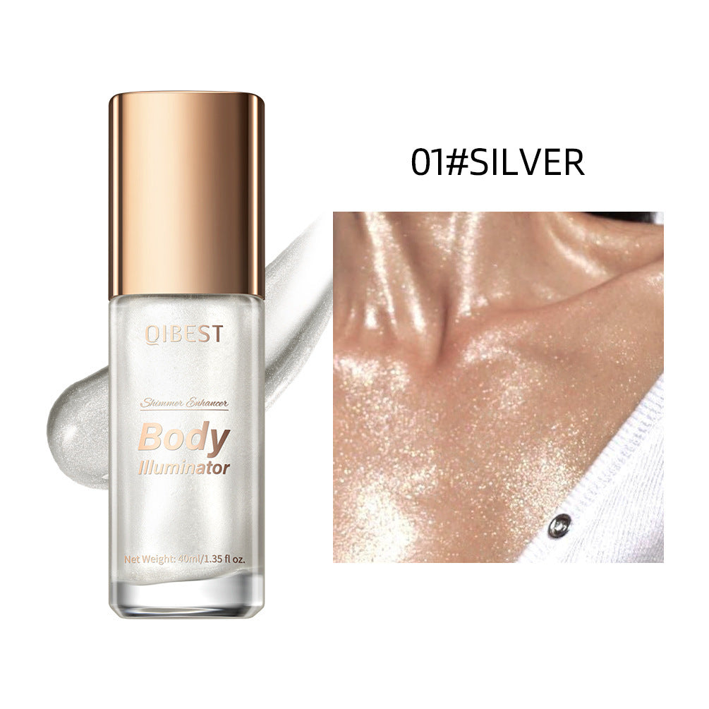 Rosavie Luxury Body Shimmer Oil – Hydrating Glow Highlighter & Eye Brightener with Vitamin E Style 1