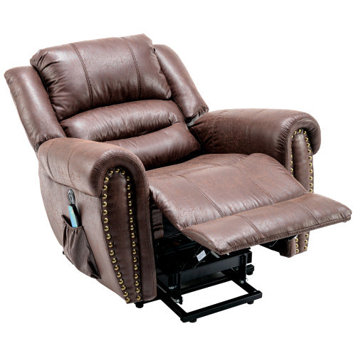 Rosavie Rosavie™ Large Power Lift Recliner Chair with Massage & Heat – Heavy Duty Electric Faux Leather Chair for Elderly & Big People, USB Charging & Side Pockets