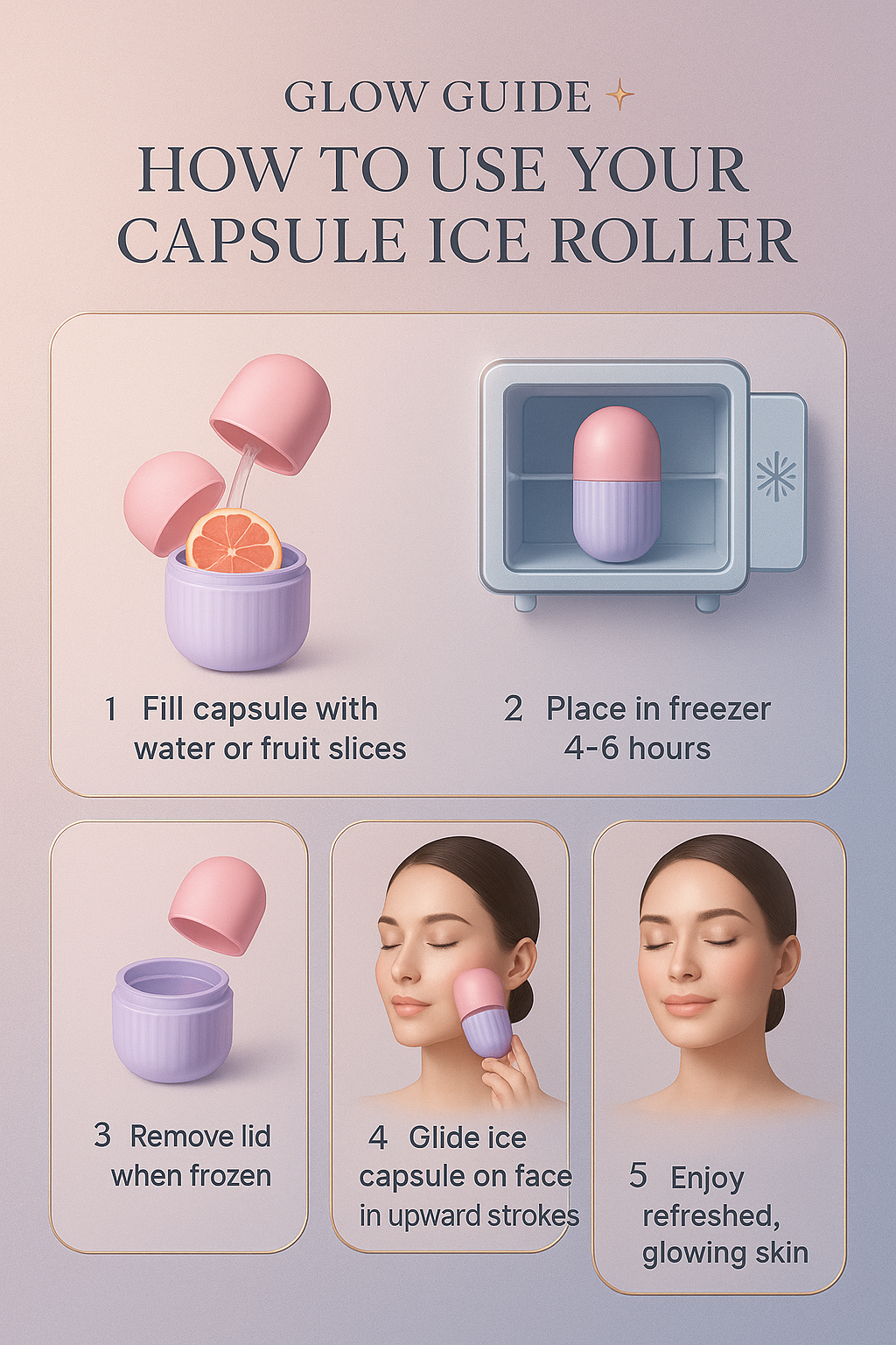 Rosavie Facial Ice Roller – Face Ice Tray for Glowing & Pore Tightening Skin