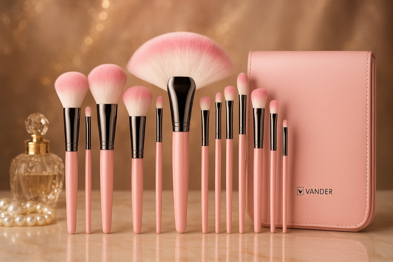 Rosavie 47-Piece Professional Makeup Brush & Beauty Tools Set with Cosmetic Bag
