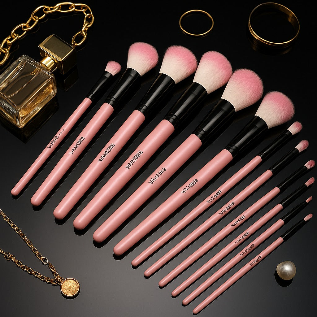 Rosavie 47-Piece Professional Makeup Brush & Beauty Tools Set with Cosmetic Bag