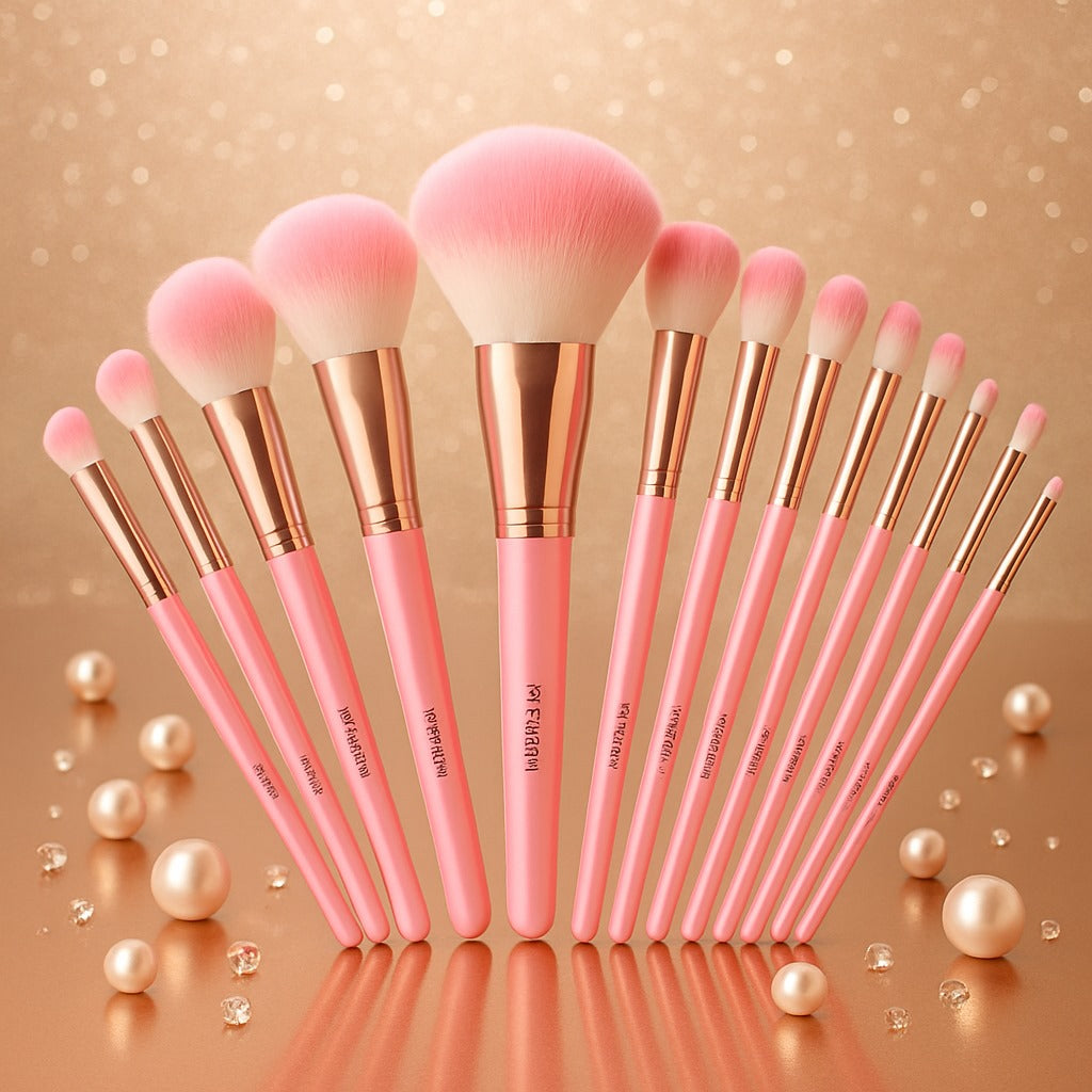 Rosavie 47-Piece Professional Makeup Brush & Beauty Tools Set with Cosmetic Bag