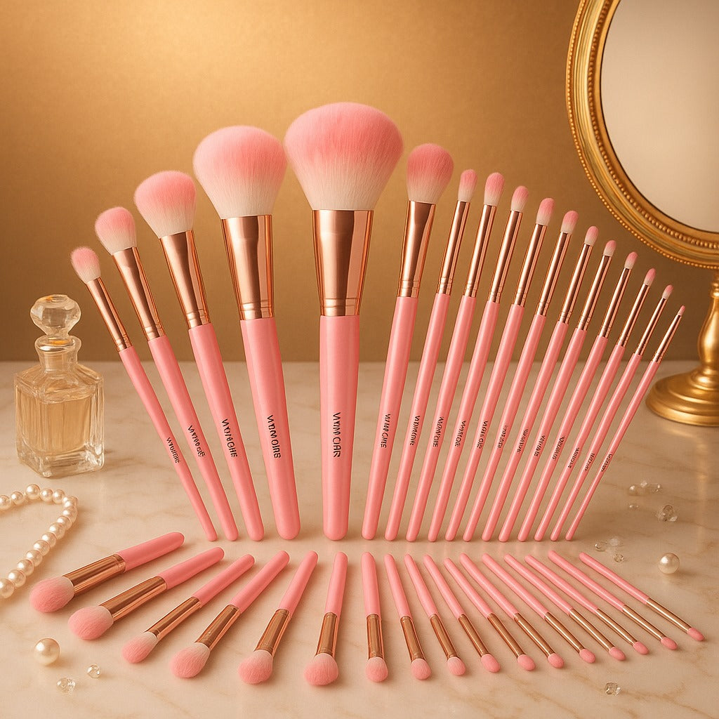 Rosavie 47-Piece Professional Makeup Brush & Beauty Tools Set with Cosmetic Bag