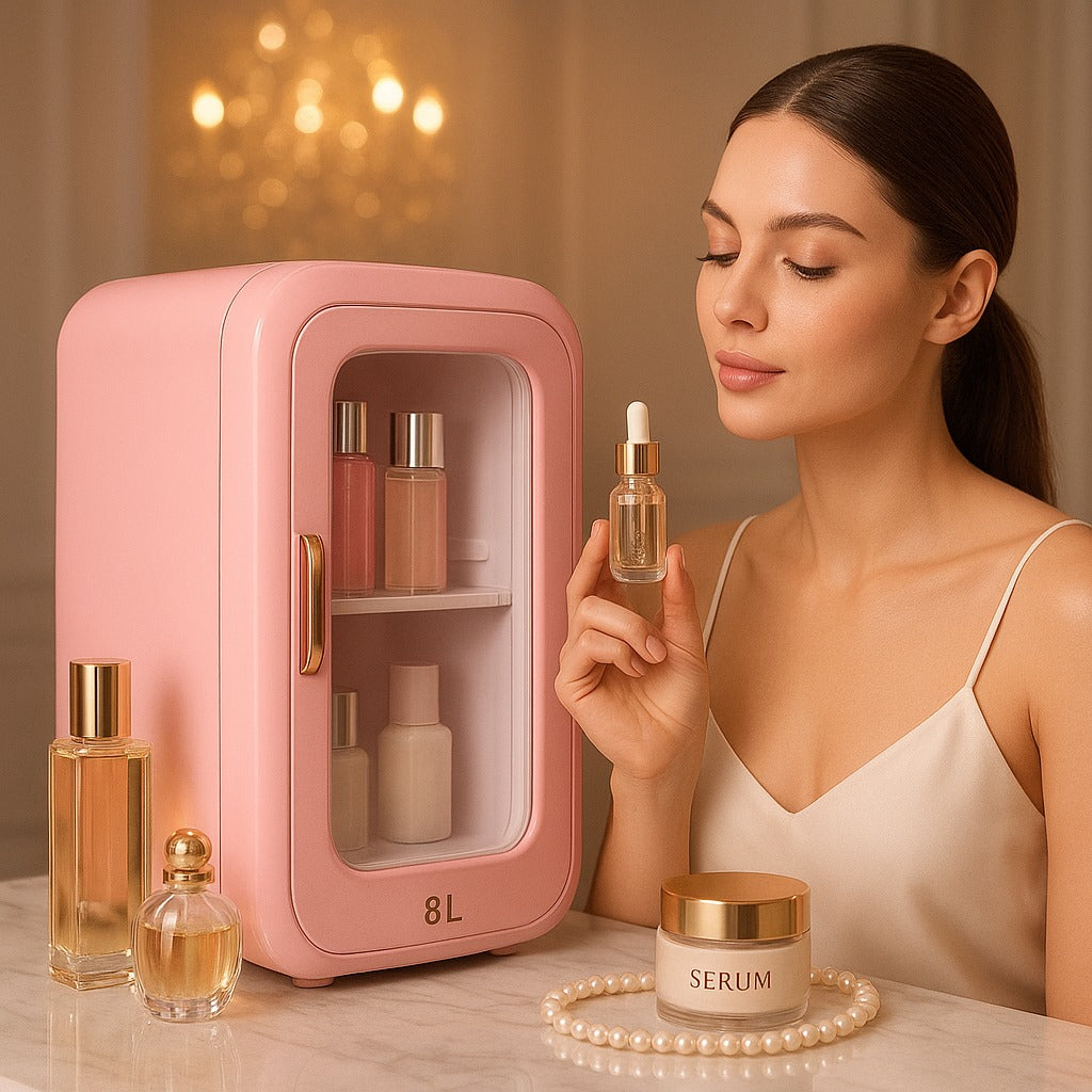 8L Skincare Beauty Fridge – Portable Mini Cosmetic Refrigerator for Makeup, Serums & Face Masks | Luxury Vanity Cooler