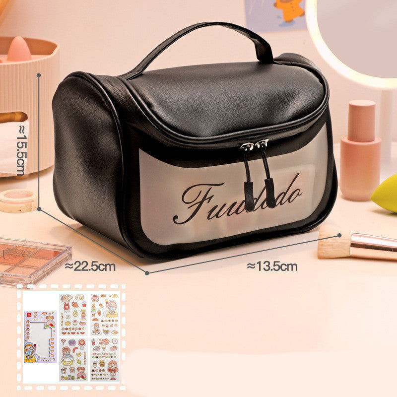 Rosavie Waterproof Cosmetic Storage Bag – Multi-Function Travel Makeup Organizer, Large Capacity, Portable & Durable Black