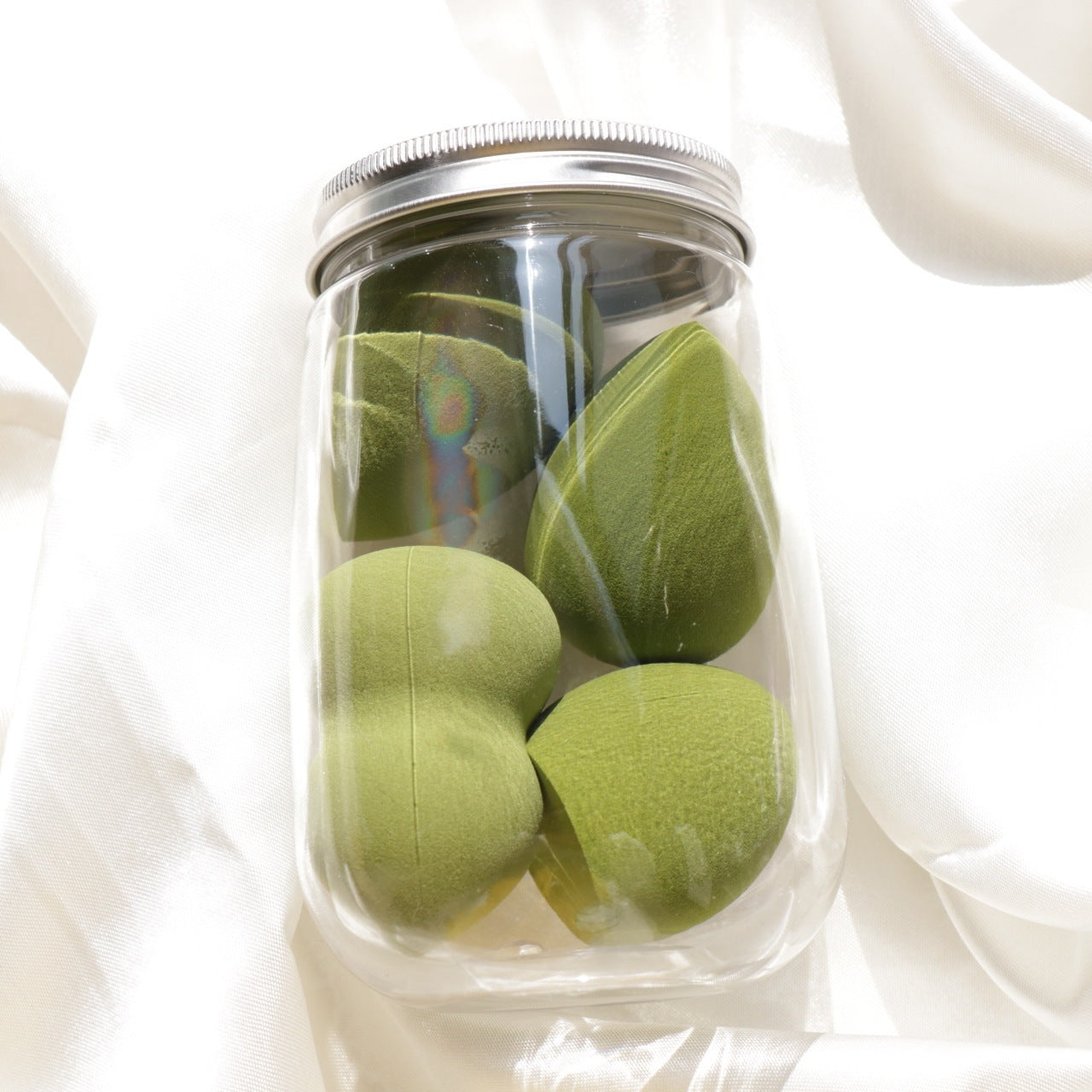 Rosavie Canned Powder Puff Beauty Sponge Set – Soft Makeup Blender Egg Box Matcha