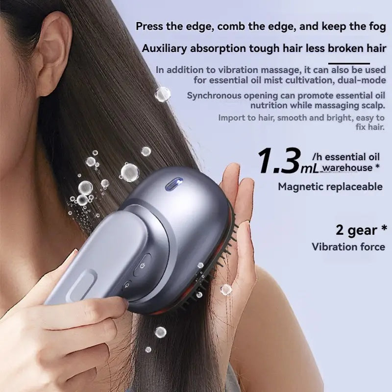 Rosavie Electric Scalp Massage Brush with Essential Hair Oil – Hair Growth & Relaxation Tool