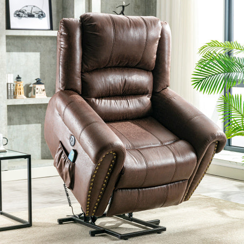 Rosavie Rosavie™ Large Power Lift Recliner Chair with Massage & Heat – Heavy Duty Electric Faux Leather Chair for Elderly & Big People, USB Charging & Side Pockets