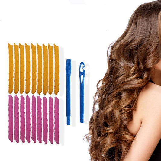 Rosavie 18-Piece Heatless Curling Rods Set – 55cm Long Hair Curlers (No-Heat Styling)