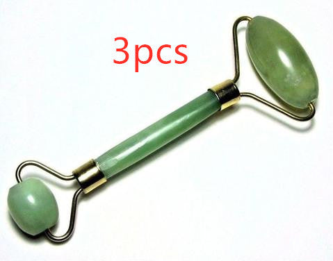 Buy Luxury Jade Roller & Gua Sha Facial Massage Set – Pink / Green / Gift Box Options Green 3pcs C | Beauty Device / Skincare Device – Best Online by Rosavie