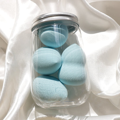 Rosavie Canned Powder Puff Beauty Sponge Set – Soft Makeup Blender Egg Box Sky Blue