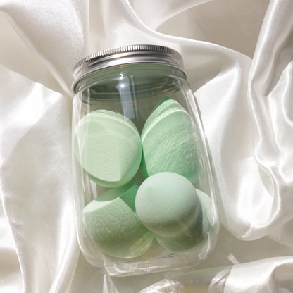 Rosavie Canned Powder Puff Beauty Sponge Set – Soft Makeup Blender Egg Box Light green