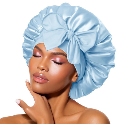 Buy Luxury Satin & Silk Bonnets with Matching Pillowcases – Hair Care & Beauty Sleep Essentials Sky blue | Beauty Device / Skincare Device – Best Online by Rosavie
