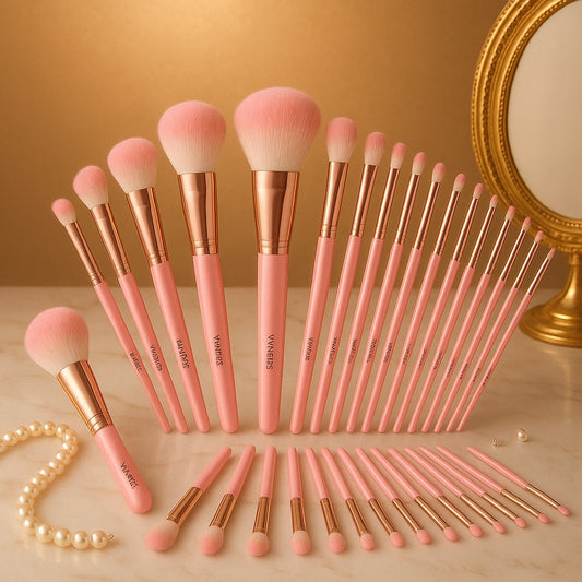 Rosavie 47-Piece Professional Makeup Brush & Beauty Tools Set with Cosmetic Bag