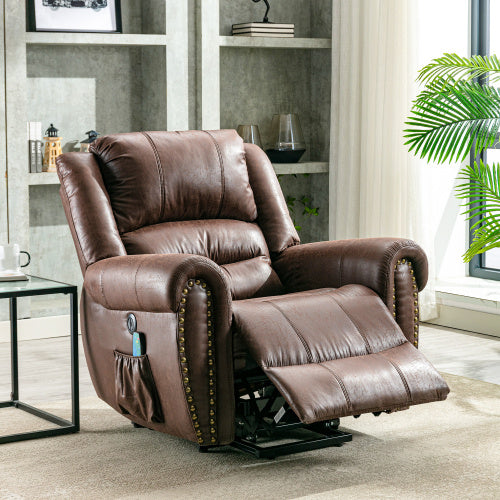 Rosavie Rosavie™ Large Power Lift Recliner Chair with Massage & Heat – Heavy Duty Electric Faux Leather Chair for Elderly & Big People, USB Charging & Side Pockets