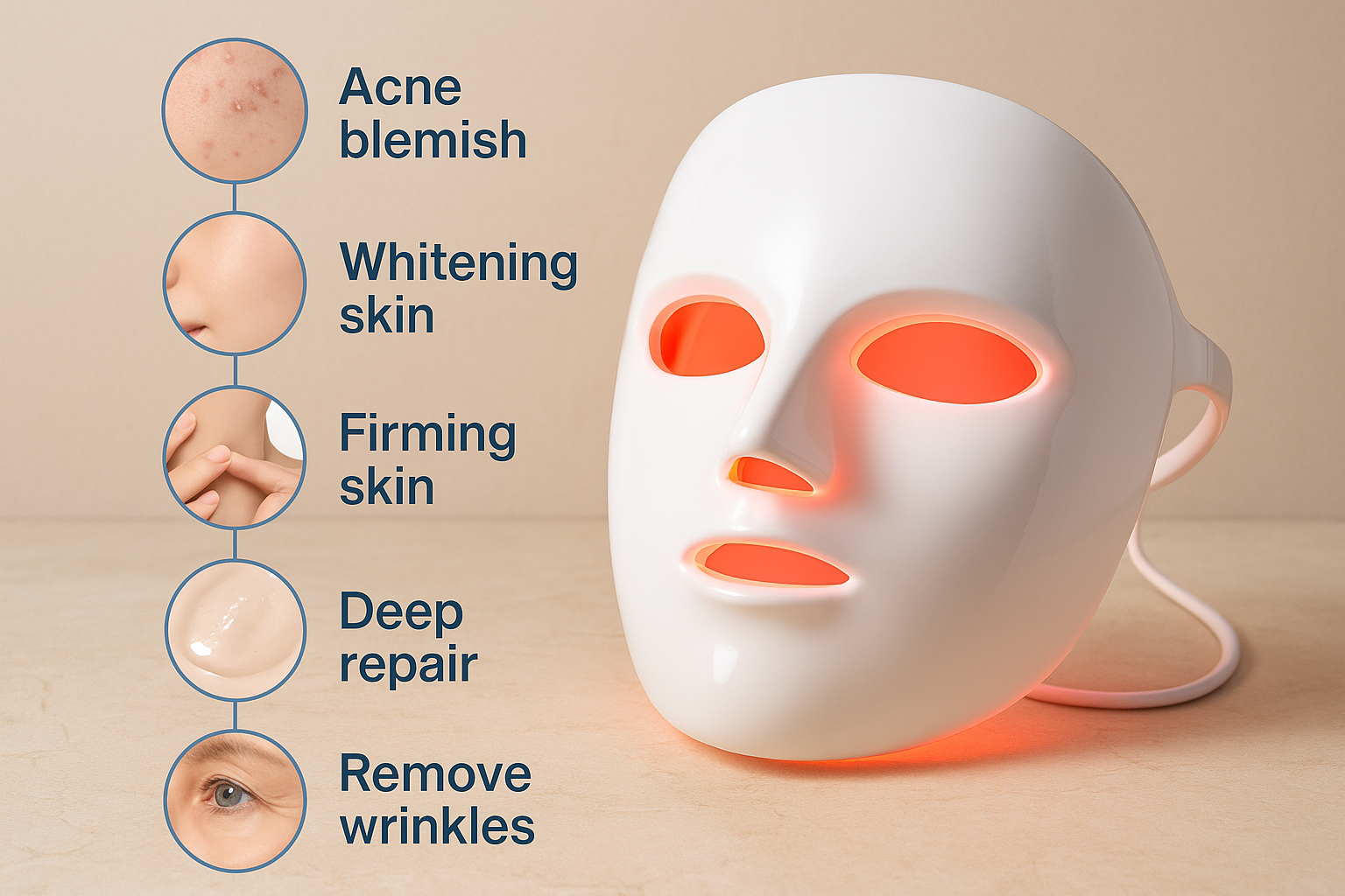Rosavie LED Rechargeable Face Mask – Acne, Wrinkles & Skin Rejuvenation
